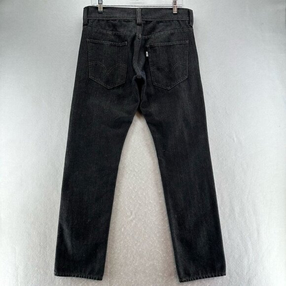 LEVI'S Jeans Mens 32 x 32 Straight Leg Dark Washed Denim Cotton Black - Picture 2 of 9